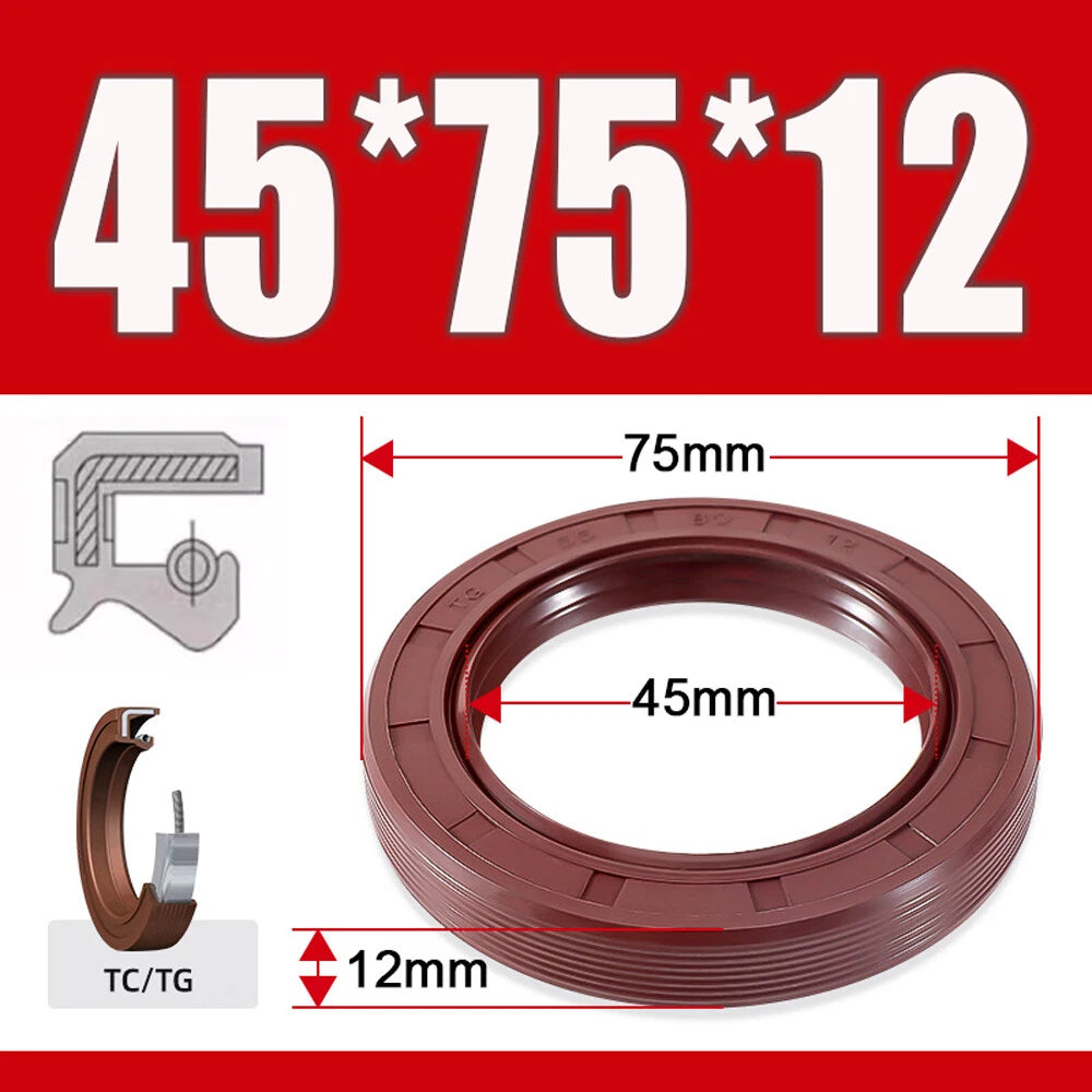 TC/TG Dual Lip FKM Oil Seal — Metric Rotary Shaft Sealing Ring, ID 25–50mm