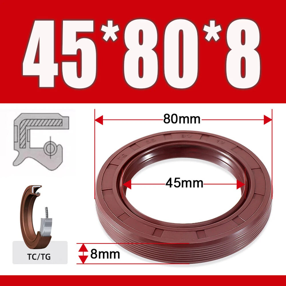 TC/TG Dual Lip FKM Oil Seal — Metric Rotary Shaft Sealing Ring, ID 25–50mm