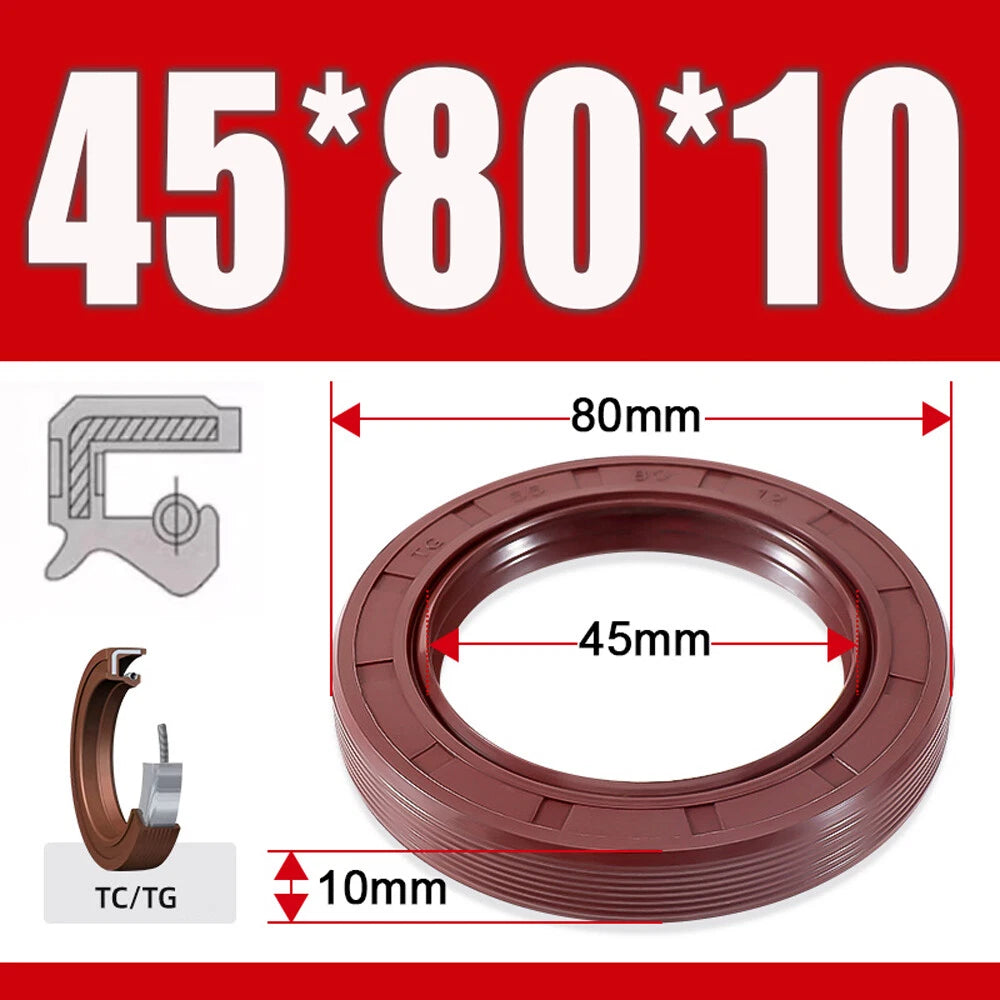 TC/TG Dual Lip FKM Oil Seal — Metric Rotary Shaft Sealing Ring, ID 25–50mm