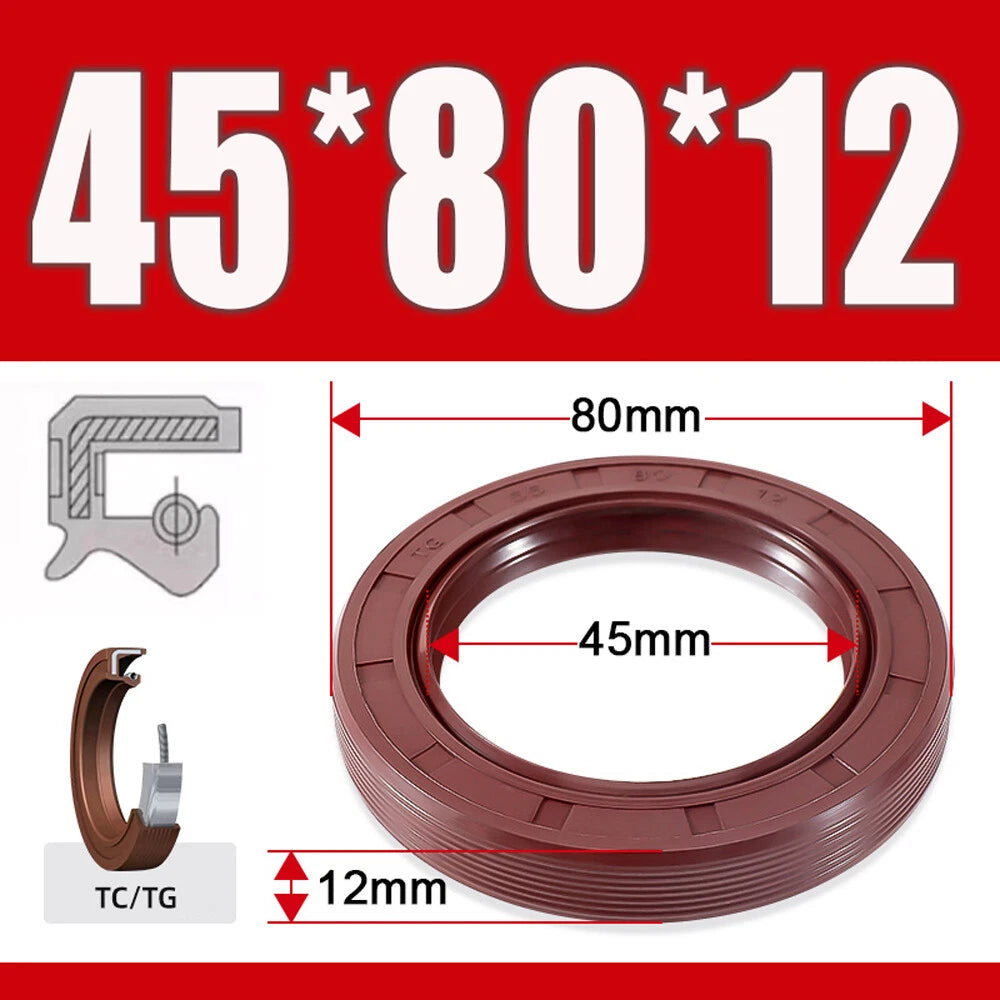 TC/TG Dual Lip FKM Oil Seal — Metric Rotary Shaft Sealing Ring, ID 25–50mm