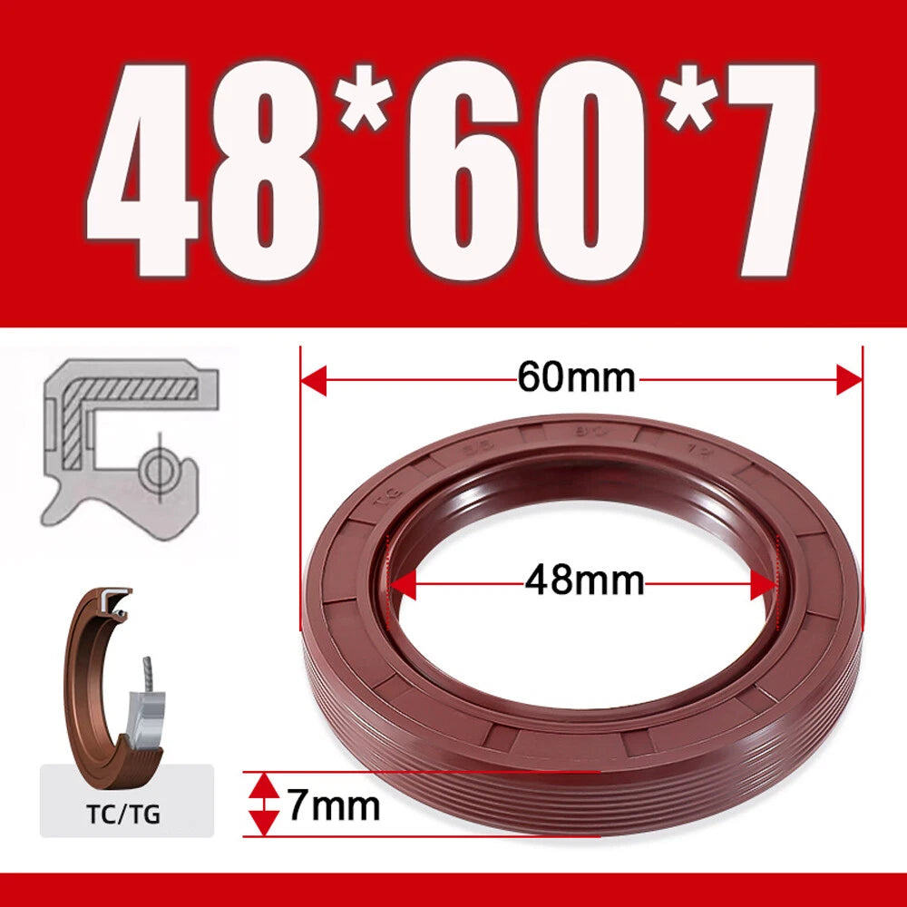 TC/TG Dual Lip FKM Oil Seal — Metric Rotary Shaft Sealing Ring, ID 25–50mm