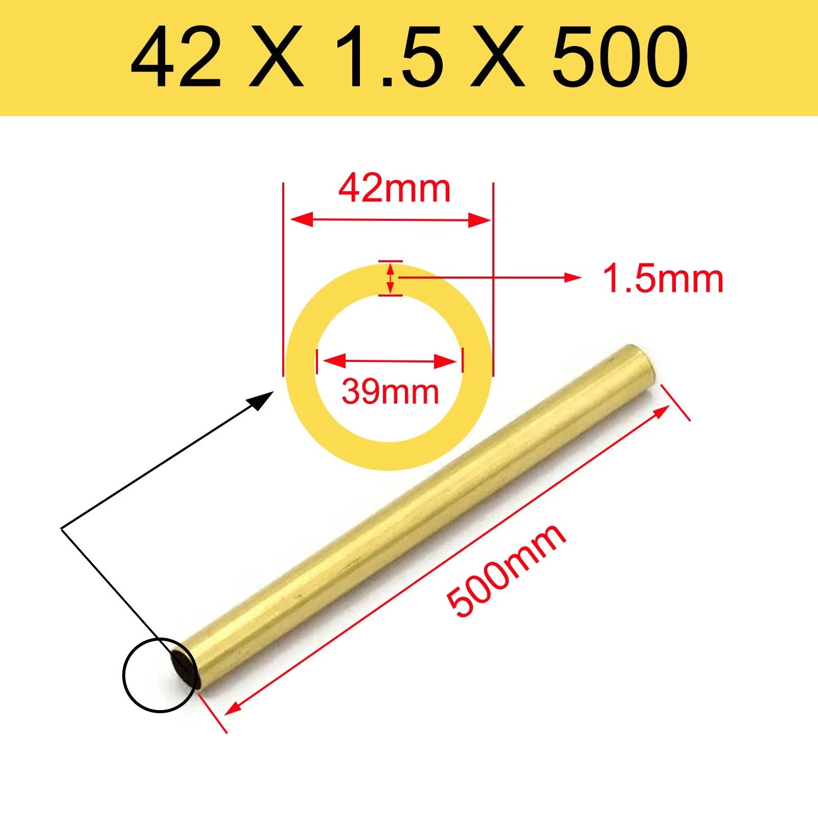Brass Tubes ROUND PIPE Cu 62% OD 2mm 3mm 4mm 5mm 6mm 7mm 8mm 9mm 10mm To 90mm