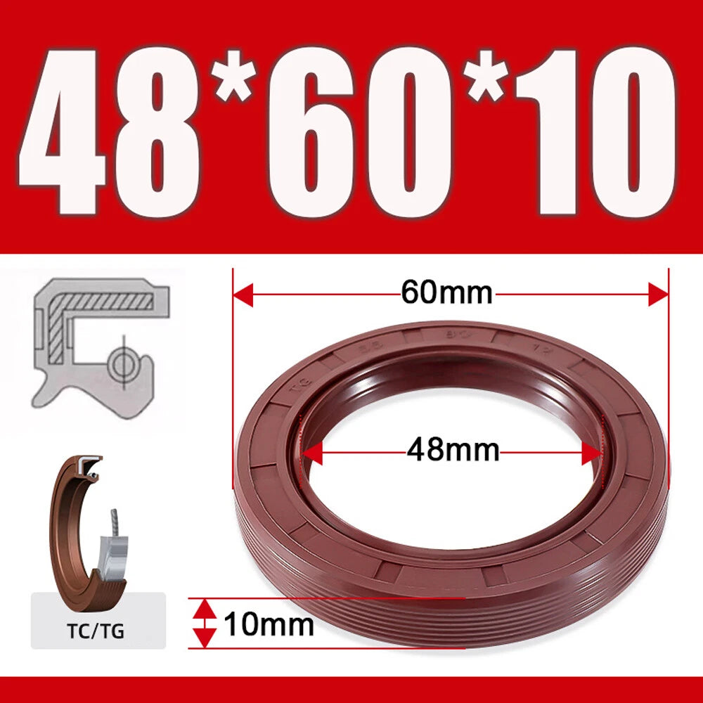 TC/TG Dual Lip FKM Oil Seal — Metric Rotary Shaft Sealing Ring, ID 25–50mm