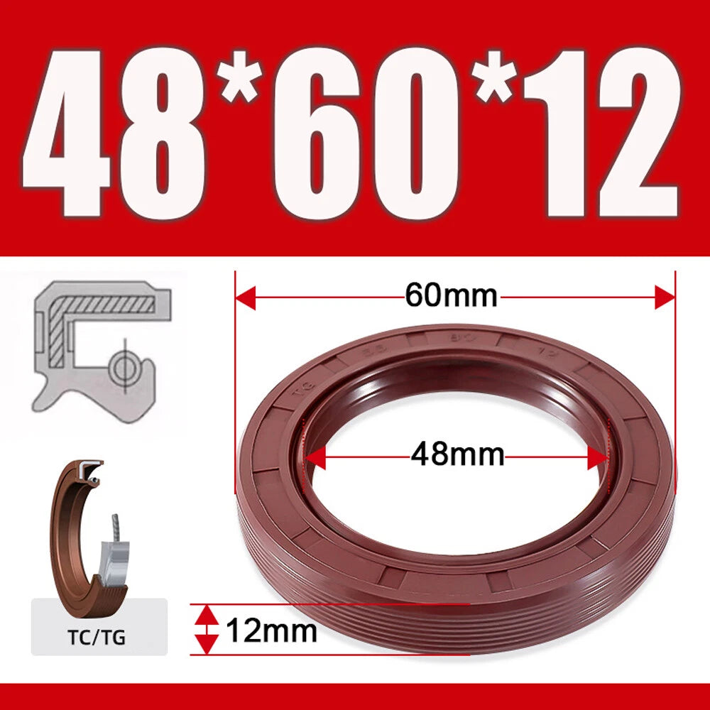 TC/TG Dual Lip FKM Oil Seal — Metric Rotary Shaft Sealing Ring, ID 25–50mm