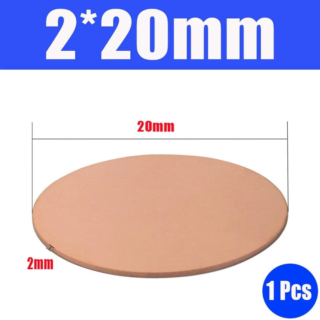 Thick 1.6-6mm Solid 99% Pure Copper Blanks Discs Ø 10-300mm Round Plate Metal