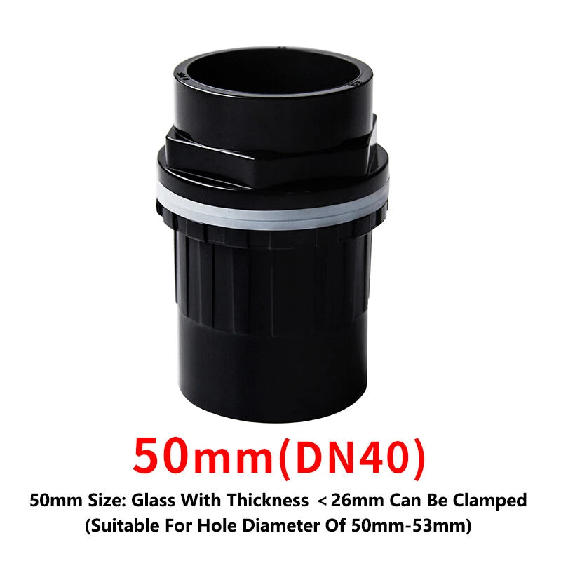 PVC 90° Elbow Pipe Fittings 20mm~50mm Tank Connector Bulkhead For Aquarium Black
