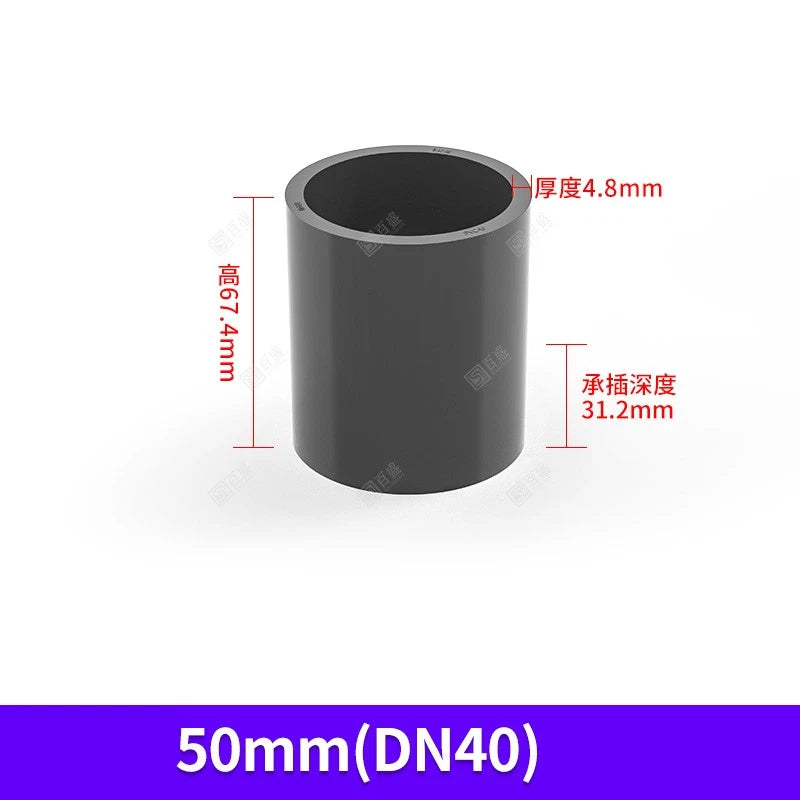 UPVC PVC Pipe Fittings Tee Straight Elbow Plumbing Couping ID 20-50mm Dark Grey