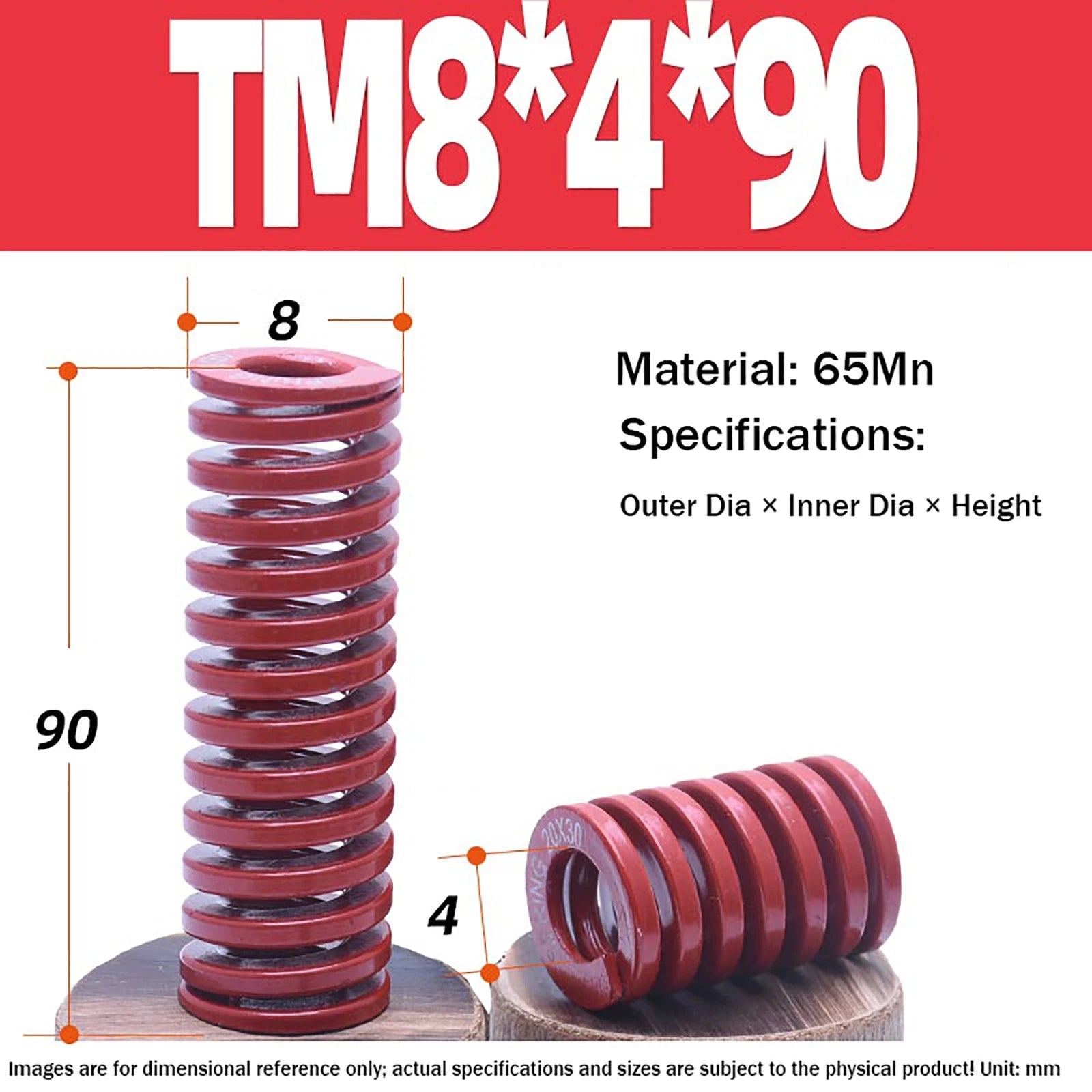 Heavy Load Duty Compression Die Spring, 8mm-50mm Diameter & Up To 400mm Long JIS
