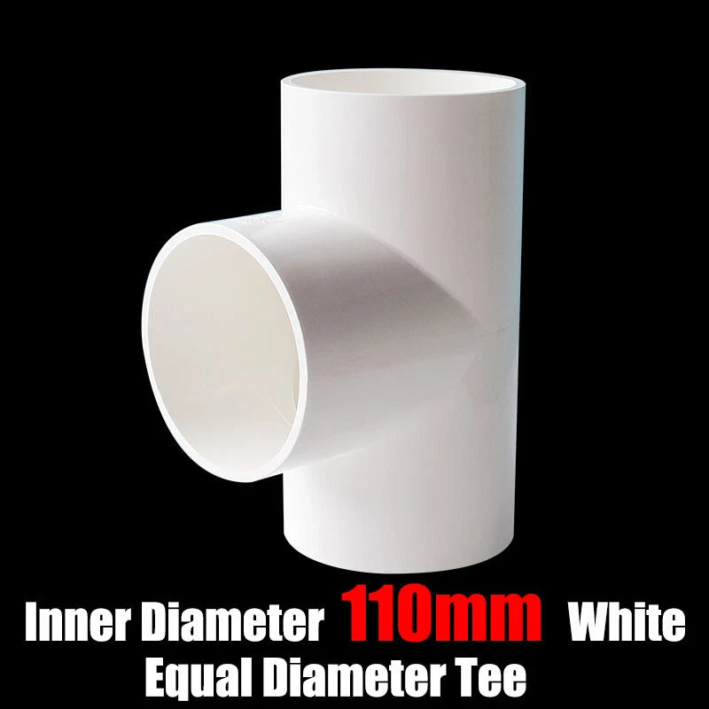 PVC 16mm-125mm Equal Tee Connector Socket Coupling Pressure Pipe Fittings White