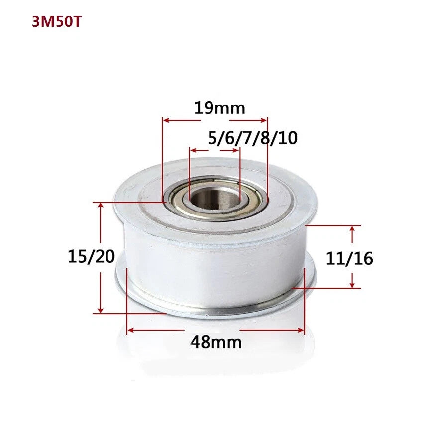HTD-3M Timing Belt Tensioner Pulley Smooth Tooth/Toothed Idler Width 11/16mm