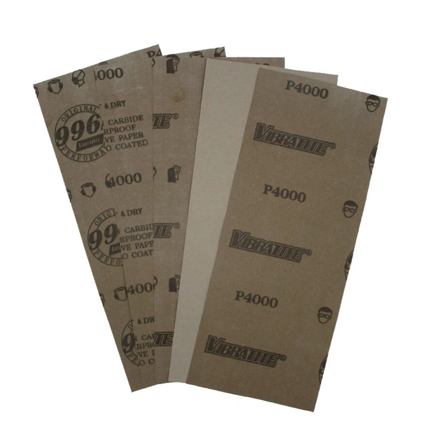 93x230mm Silicon Carbide Wet & Dry Sandpaper — P60 to P10000 Grit Waterproof Paper Sheets for Metal Wood Auto