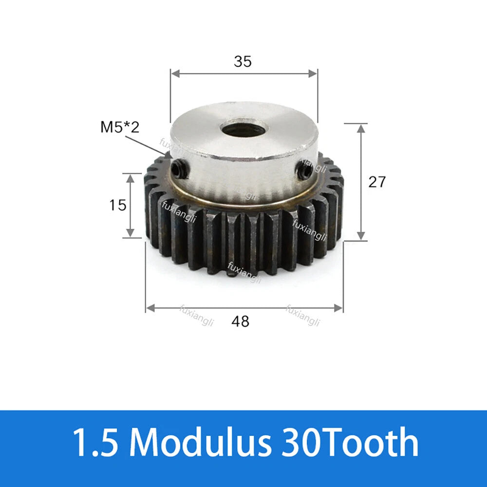 1.5 Modulu 12T-40T Spur Gears pitch 4.71mm 45# Steel With Step Pinion Motor Gear