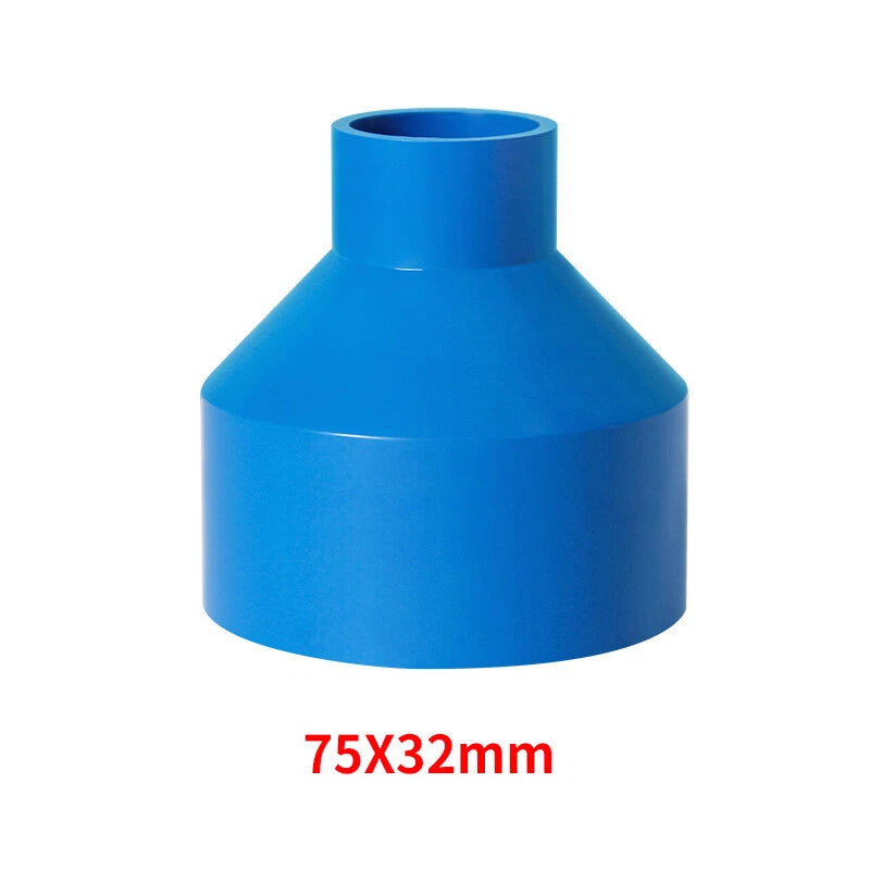 PVC Pipe Reducing Plumbing Concentric Connector 25-90mm Coupling Fittings Blue