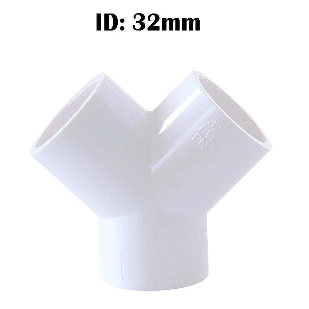 PVC Y-Fitting ID 20~63mm White Blue Grey PVC Y-Type Pipe Fitting Split Fittings