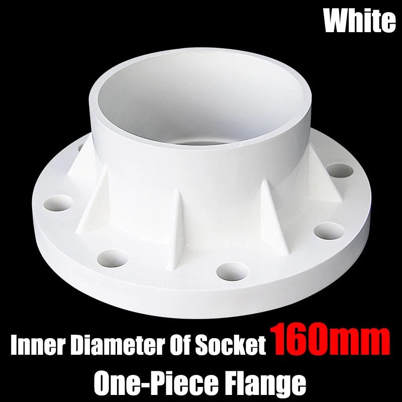 PVC Adhesive Floor Flange 20 25 32 40 50 63 75 90 110-200mm Pipe Fittings White