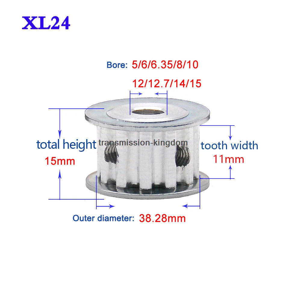 XL 10T-40T Synchronous Wheel Width 11mm Timing Belt Pulley Bore 4-20mm