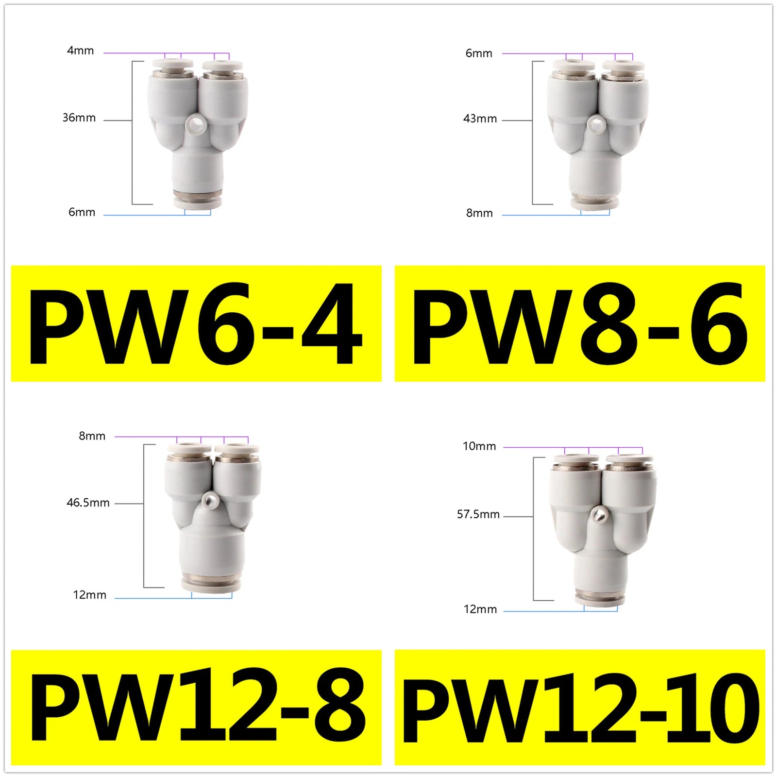 Pneumatic Push-In Fittings | Air & Water Hose Quick-Release Tube Connectors