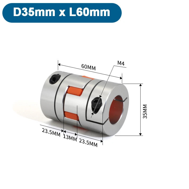 CNC Shaft Coupler Flexible Plum Spider Jaw Coupling Stepper Motor D14mm - 150mm