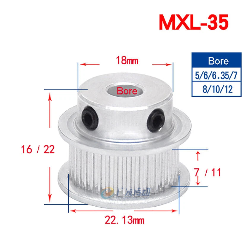 MXL 14-160Teeth Timing Belt Pulleys Pitch 2.032mm With Step For 10mm Width Belt