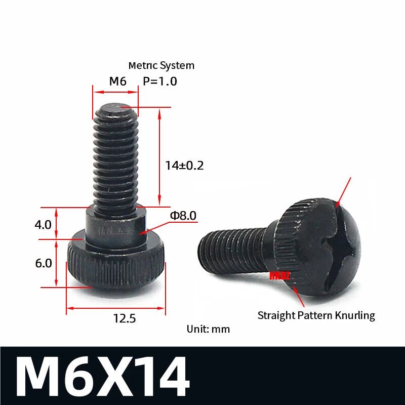 M3~M6 Phillips Carbon Steel Step Knurled Thumb Screws | Hand Grip Knob Bolts - HomeDIYer