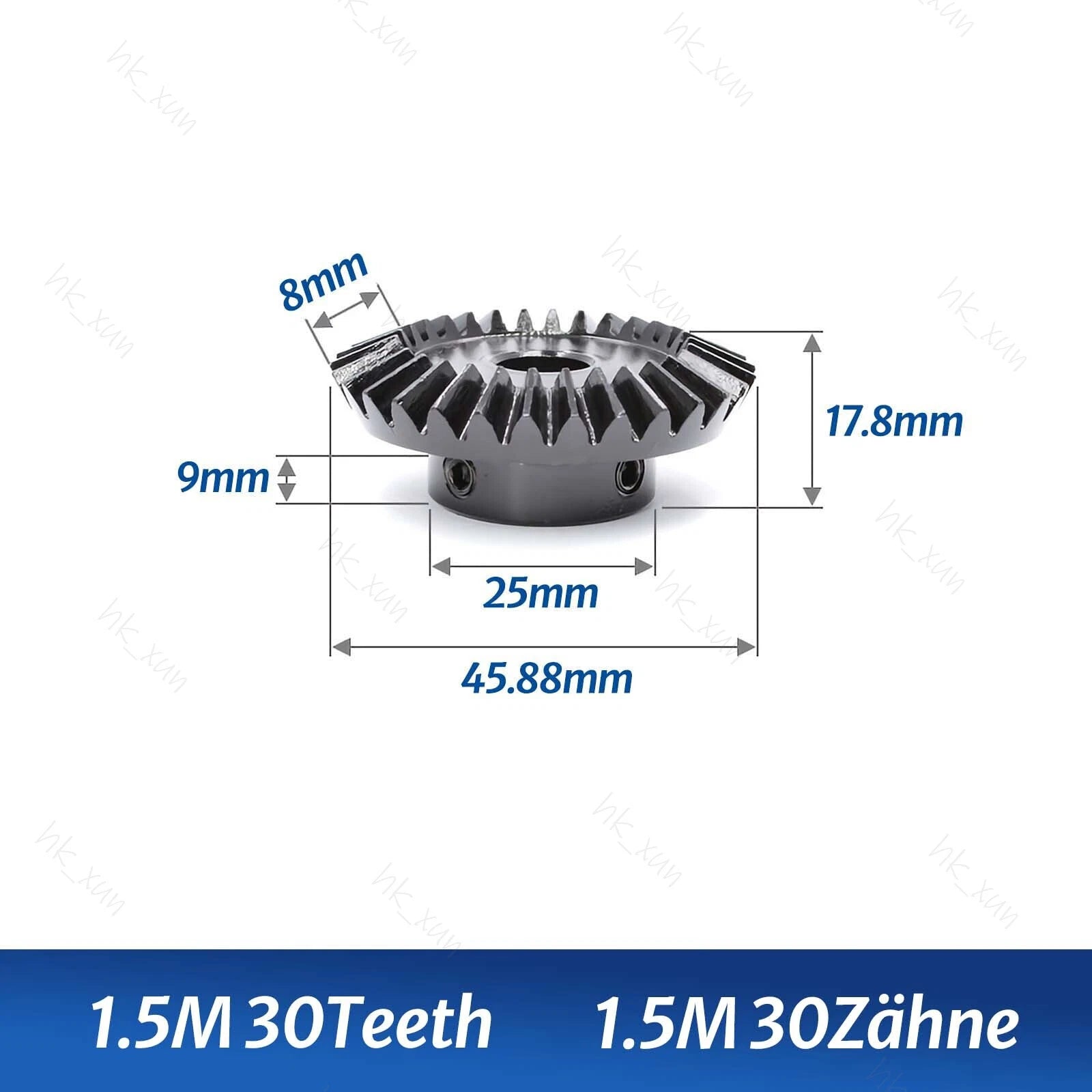 1/1.5/2 Mod 15-40 Tooth 1:2 Metal Motor Bevel Gears 90° Pairing Gear 45# Steel