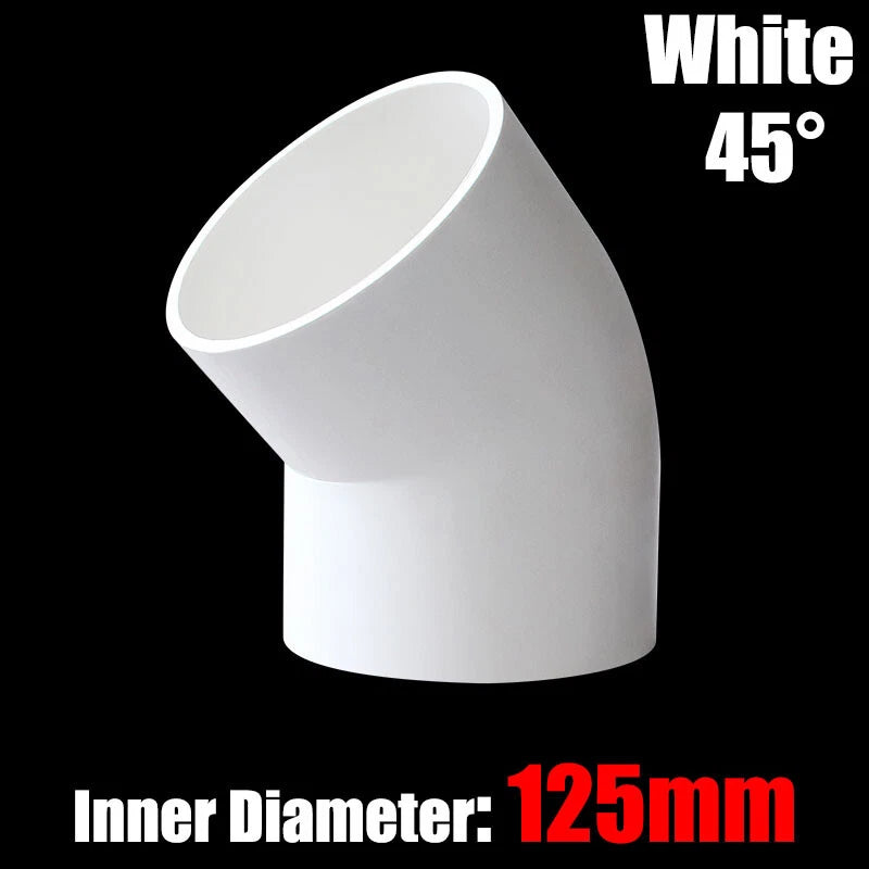 PVC Water Supply Pipe Fittings 45° Elbow Connector 20mm to 160mm White Blue Grey