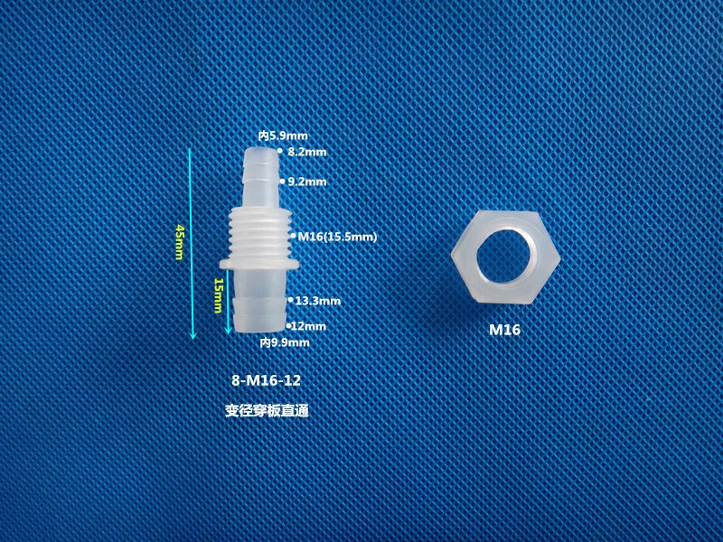 Metric Plastic Striaght Bulkhead Fitting Hose Barb Connector Inch Tube Adapter