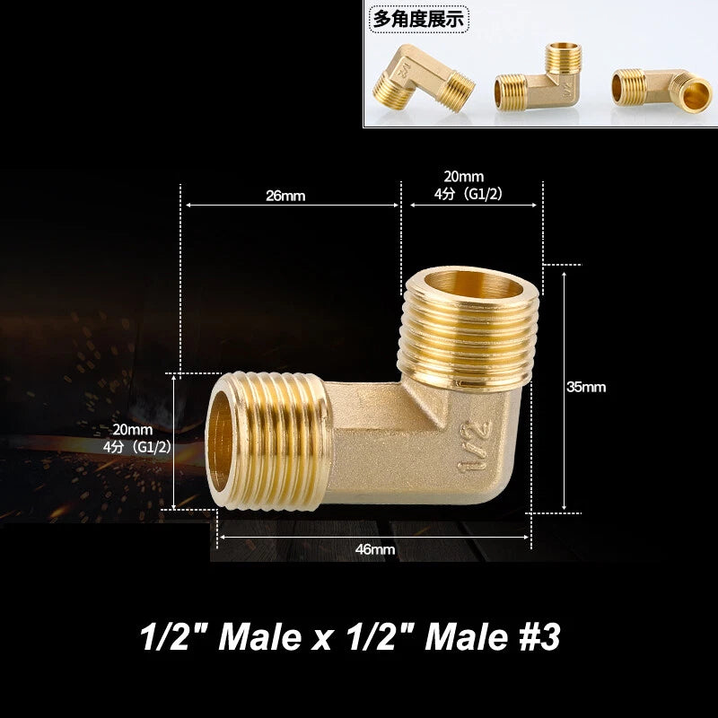 BSP Brass Pipe Fittings – Elbow & Union Connectors, Female/Male, 1/2" 3/4" 1"