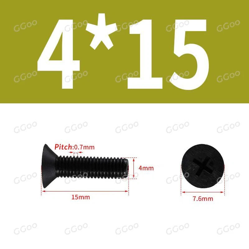 Nylon Countersunk Phillips Screws M2.5–M8, PA66 Non-Conductive Corrosion-Free
