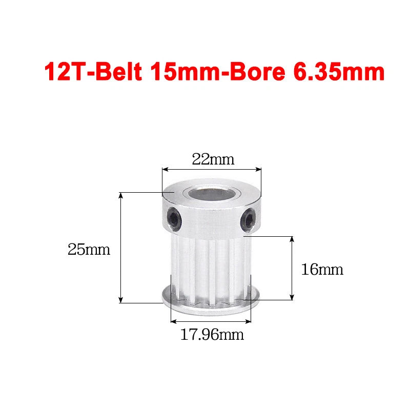 5M Timing Belt Pulley 10T 12T 14T 15T 16T 18T Bore 5mm-12mm for 15mm Width Belt