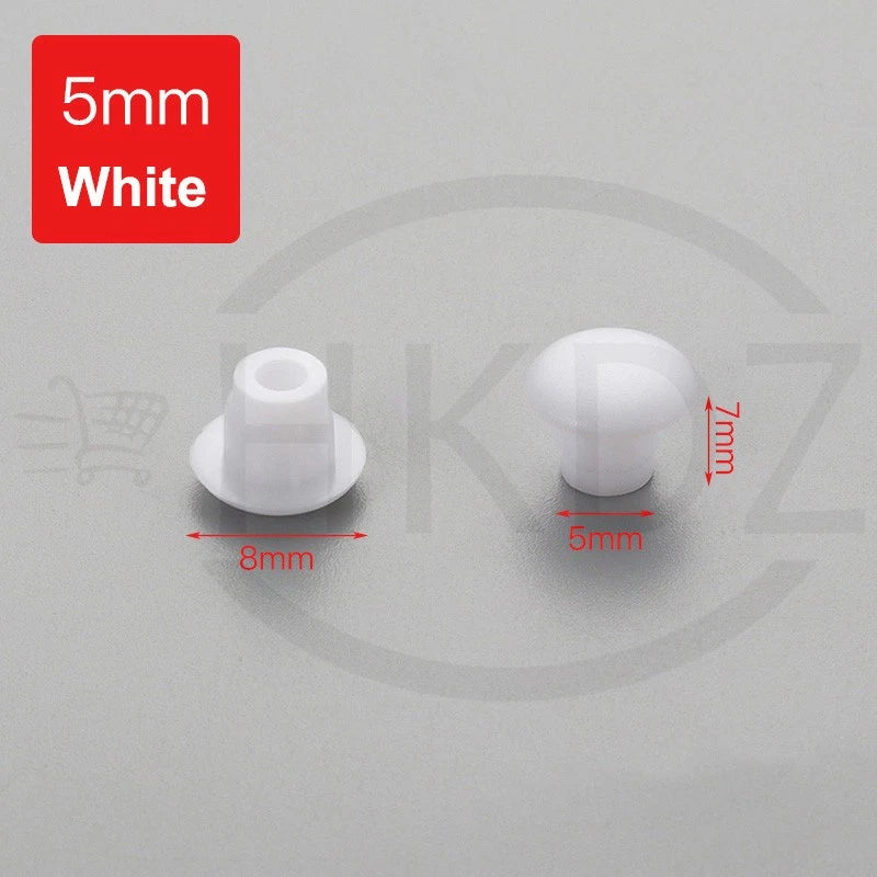 Plastic Screw Caps Covers 5–40mm – Push-in Furniture Hole Plugs, Black, White, Brown