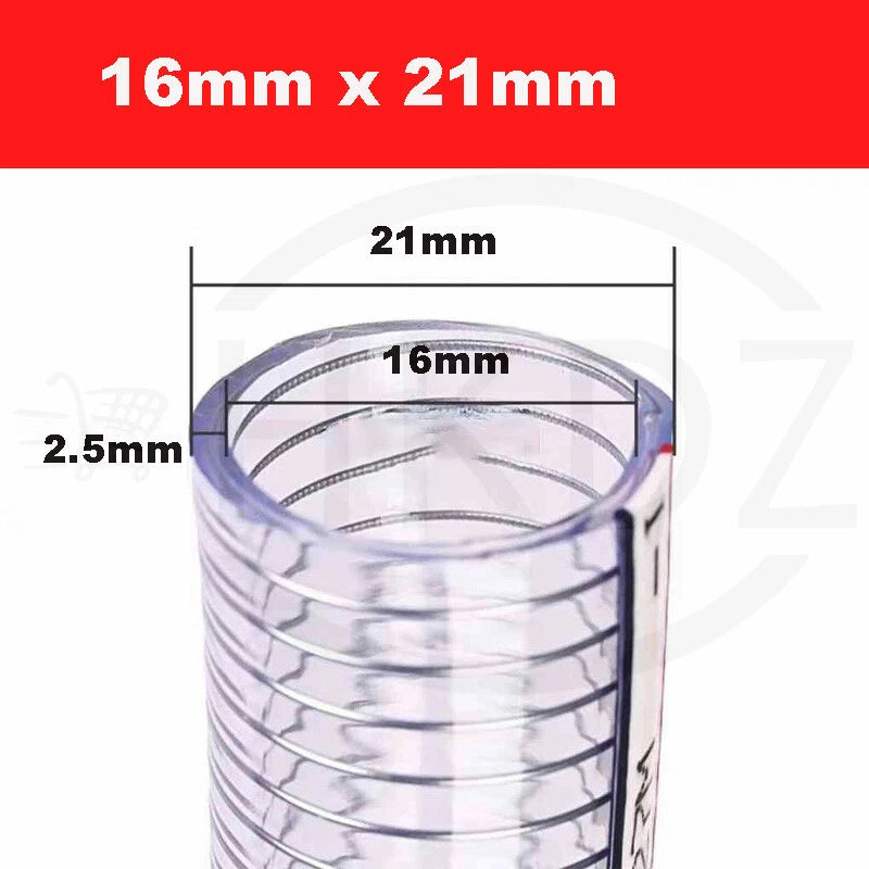 Wire Reinforced Clear PVC Hose Pipe — Heavy Duty, Flexible, Water Air Fuel
