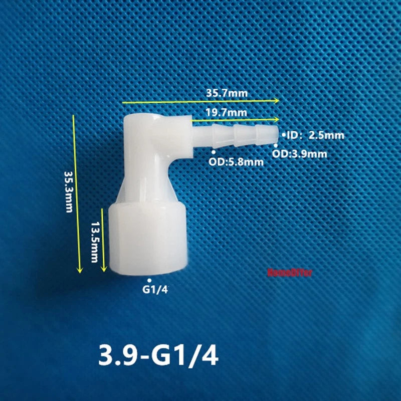 90° Elbow Plastic Female Thread Barbed Connectors Pipe Hose Water Reducer Joiner
