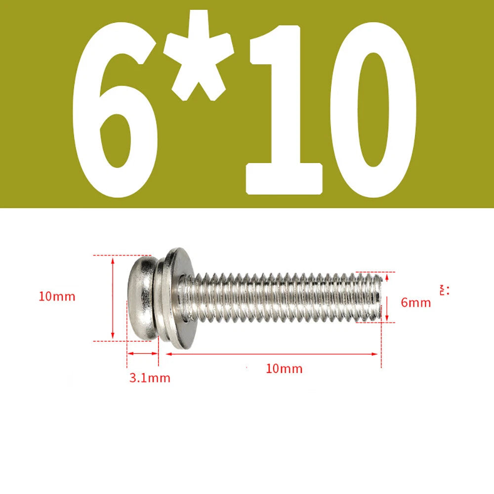 M5–M8 Phillips Pan Head Screws with Flat Washer – Nickel Plated or Black Zinc, Carbon Steel