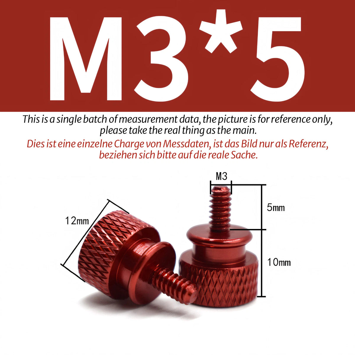 M3 Knurled Thumb Screws – Colorful Aluminum Alloy Hand-Tighten Grip Bolts