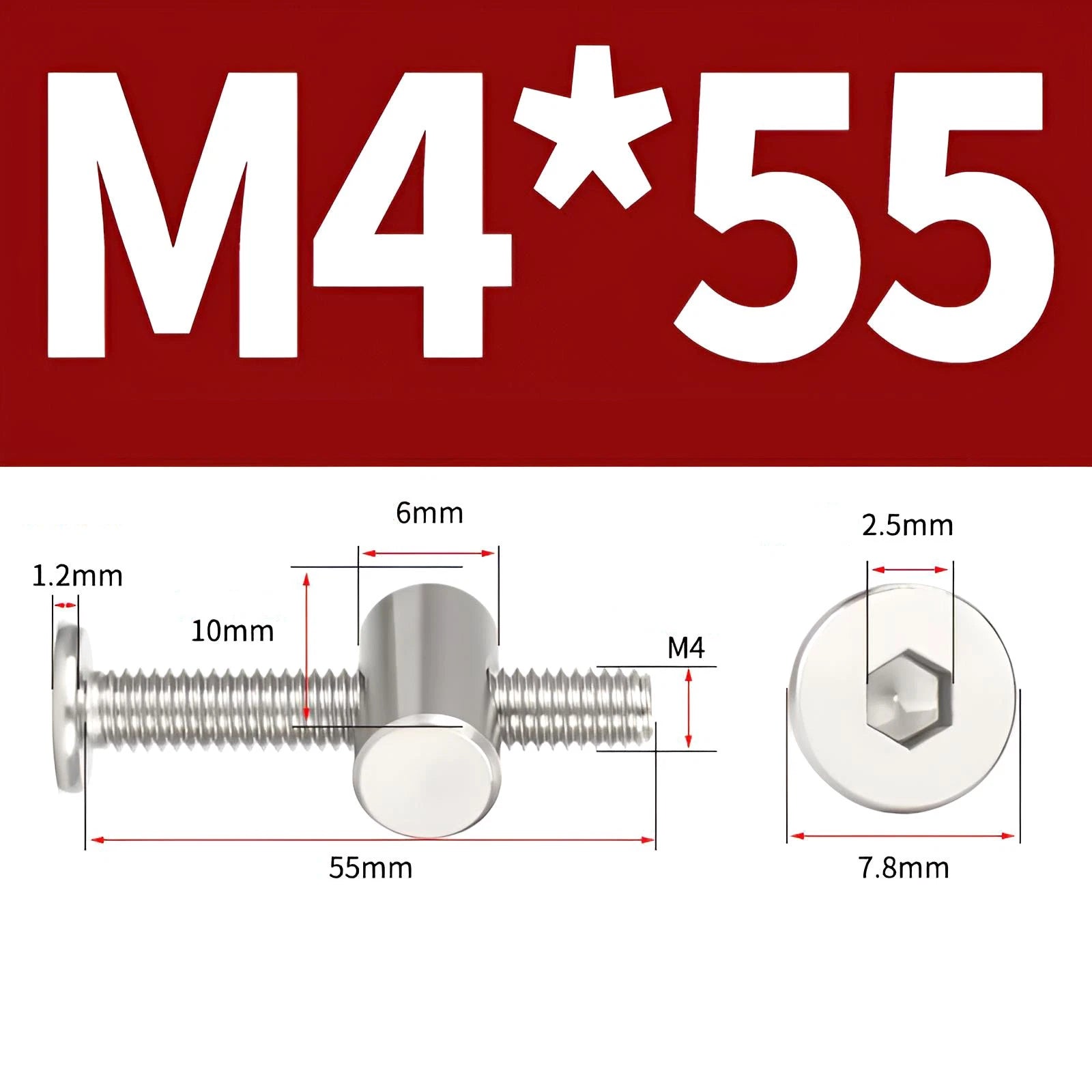 M4 M5 M6 M8 304 Stainless Steel Furniture Connecting Bolts with Barrel Nuts