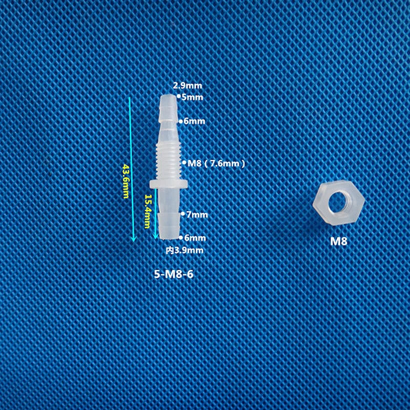 Bulkhead Straight Plastic Hose Connector with Nut — Barbed Thread Pipe Fitting