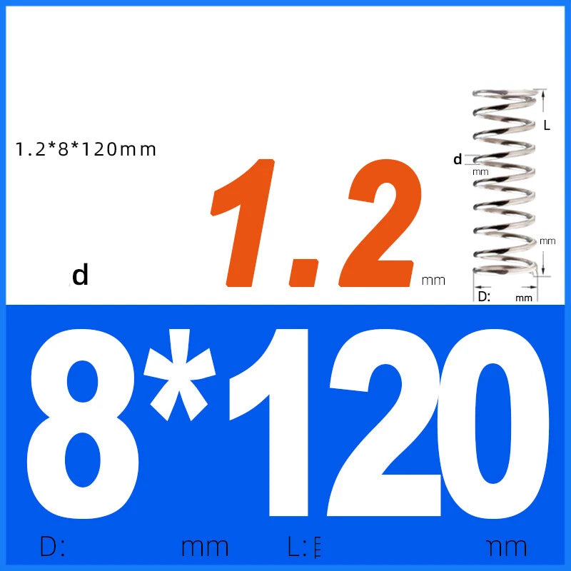 Compression Spring 1.2mm Wire Dia 8mm - 13mm OD Small Pressure Springs
