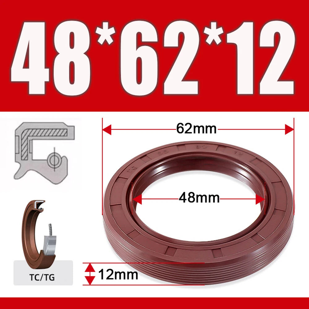 TC/TG Dual Lip FKM Oil Seal — Metric Rotary Shaft Sealing Ring, ID 25–50mm