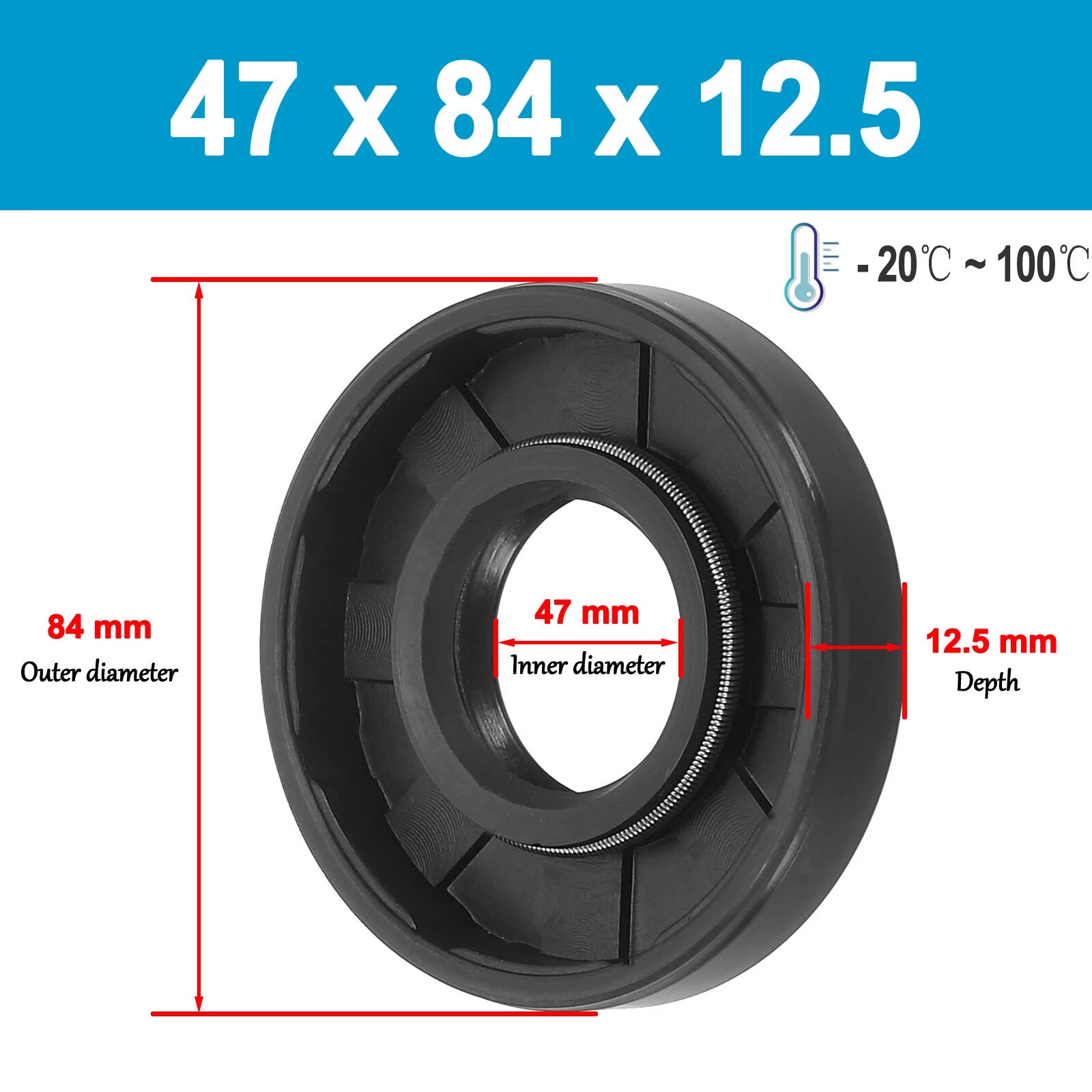 OIL SEAL - Metric R23 TC Lip Arrangement Rotary Shaft Seal - 45mm 46mm 47mm ID