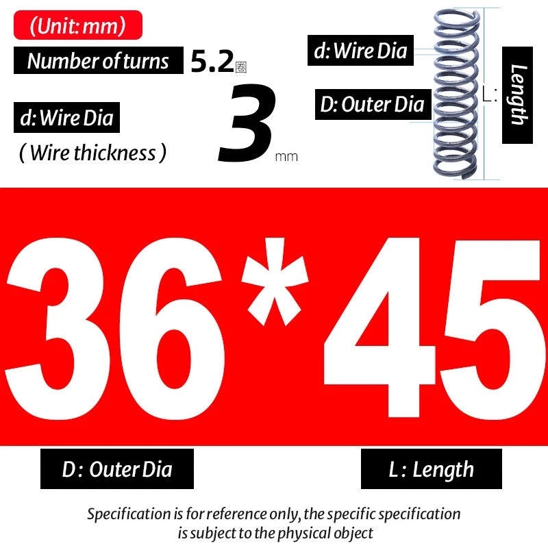 Compression Spring Pressure Big, Wire Dia 3.0mm Diameter 16-40mm Length 20-200mm