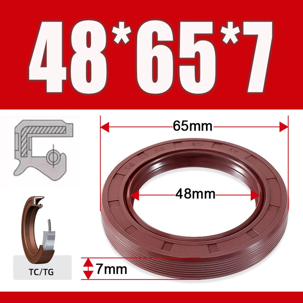 TC/TG Dual Lip FKM Oil Seal — Metric Rotary Shaft Sealing Ring, ID 25–50mm
