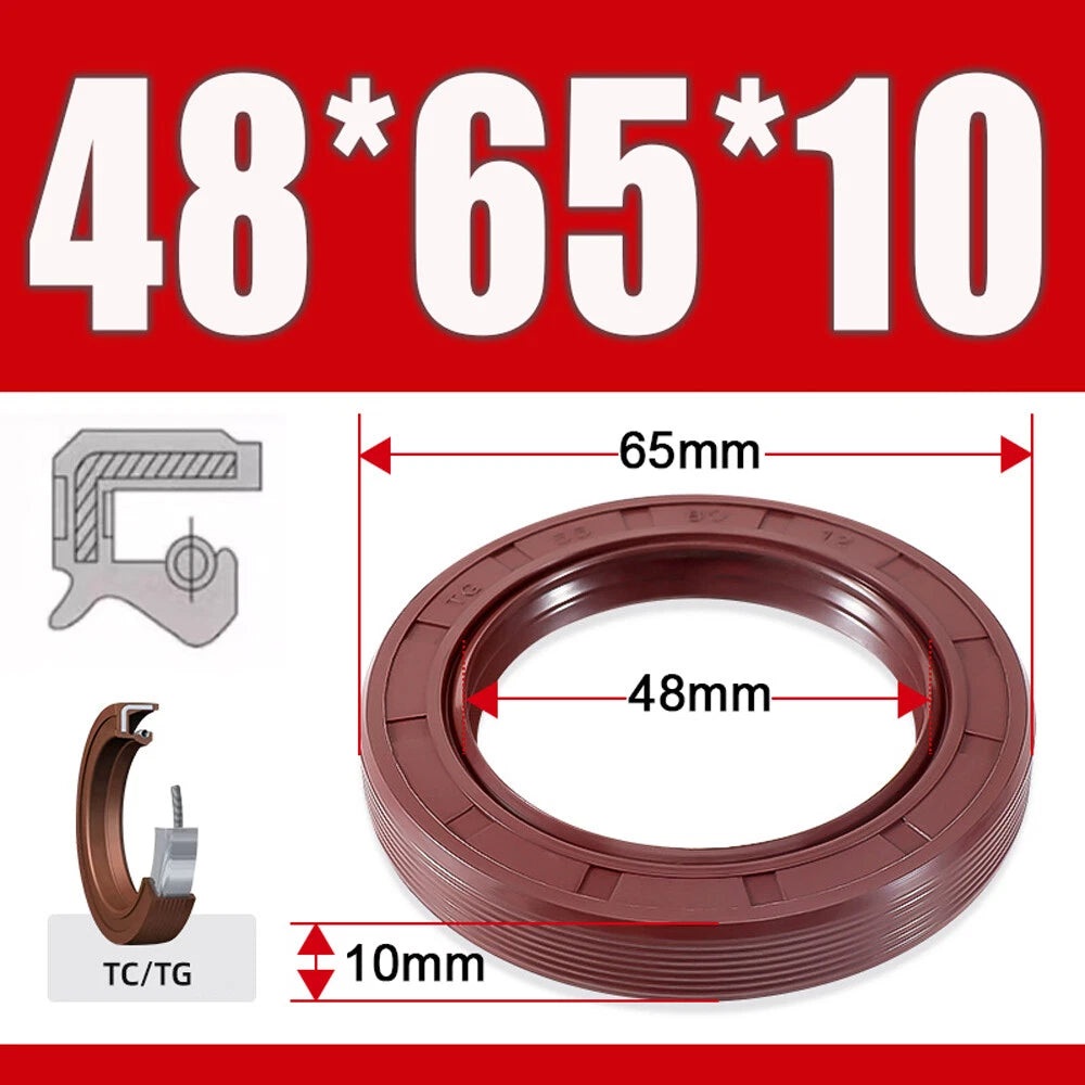TC/TG Dual Lip FKM Oil Seal — Metric Rotary Shaft Sealing Ring, ID 25–50mm