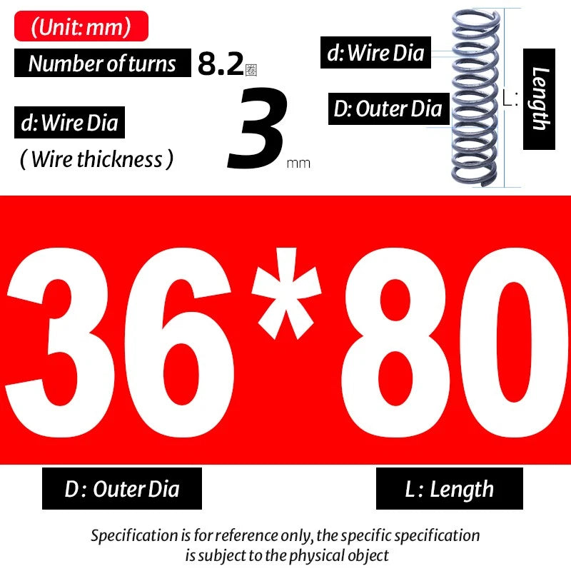 Compression Spring Pressure Big, Wire Dia 3.0mm Diameter 16-40mm Length 20-200mm