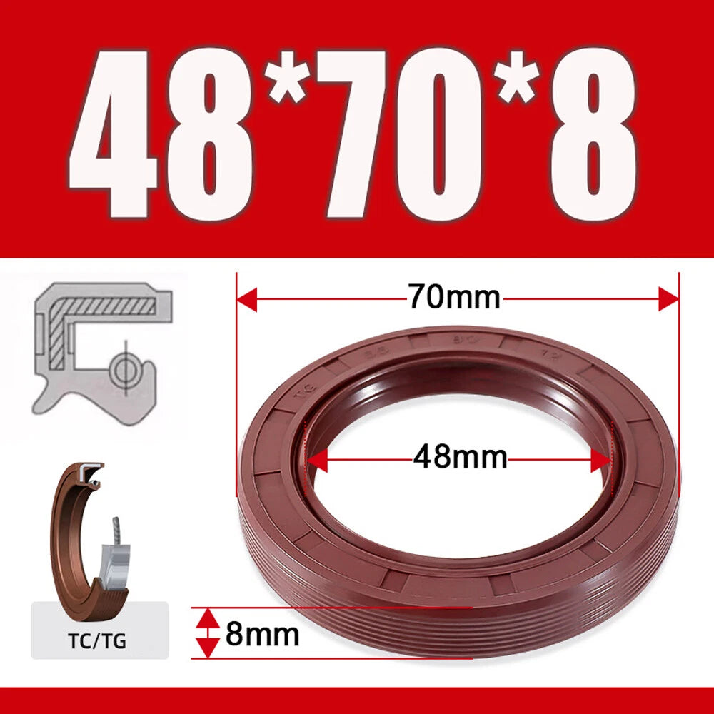 TC/TG Dual Lip FKM Oil Seal — Metric Rotary Shaft Sealing Ring, ID 25–50mm