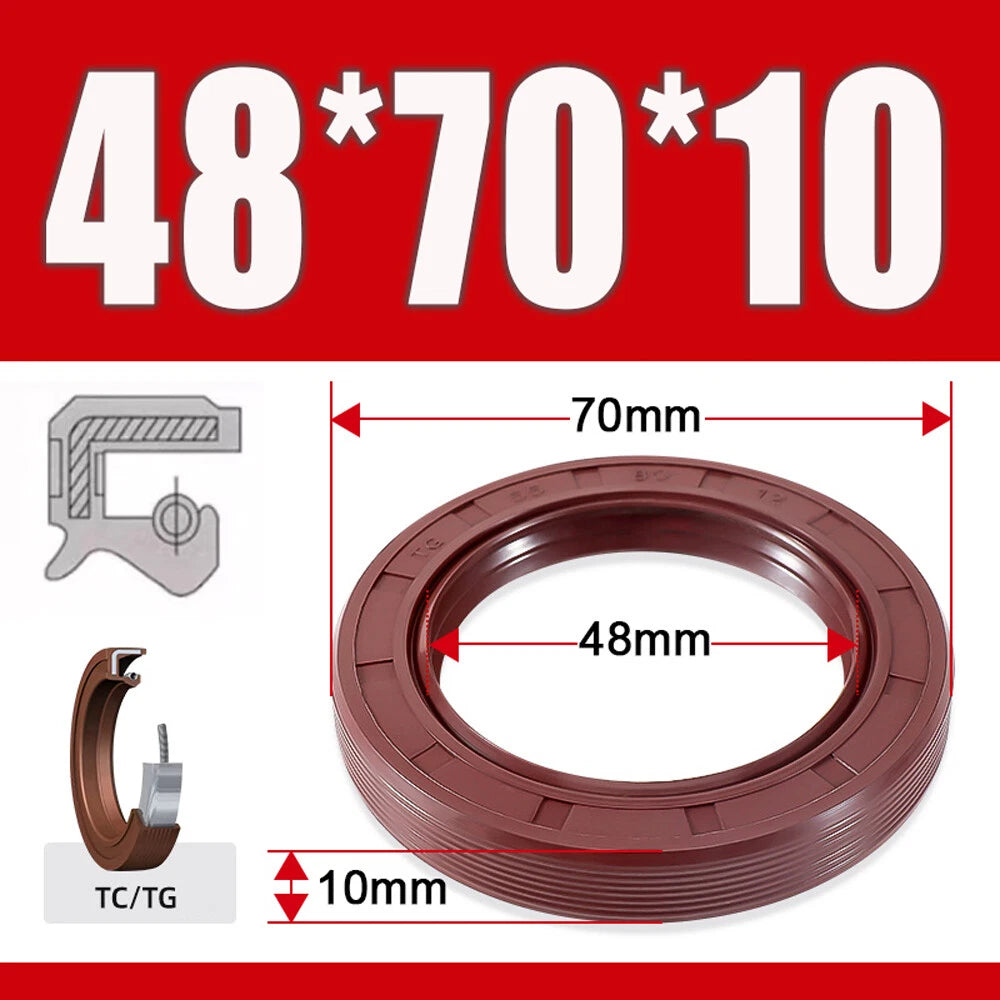 TC/TG Dual Lip FKM Oil Seal — Metric Rotary Shaft Sealing Ring, ID 25–50mm