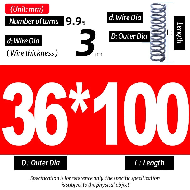 Compression Spring Pressure Big, Wire Dia 3.0mm Diameter 16-40mm Length 20-200mm