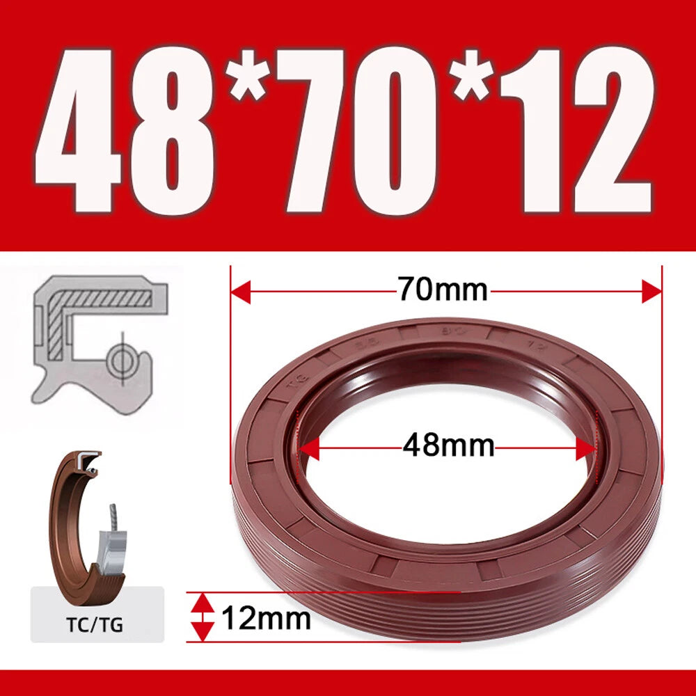 TC/TG Dual Lip FKM Oil Seal — Metric Rotary Shaft Sealing Ring, ID 25–50mm