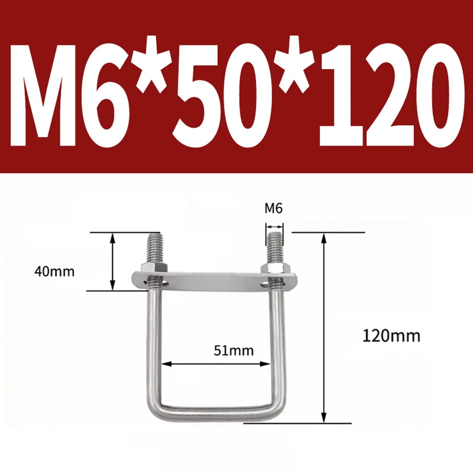 M6 M8 M10 M12 U Bolt Plates & Nuts Standard U-Bolts Stainless Steel 304 Trailer