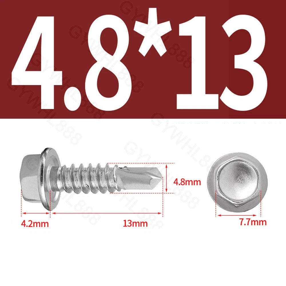410 & A2 Stainless Hex Head Self‑Drilling Tek Screws – for Metal Roofing & Sheeting